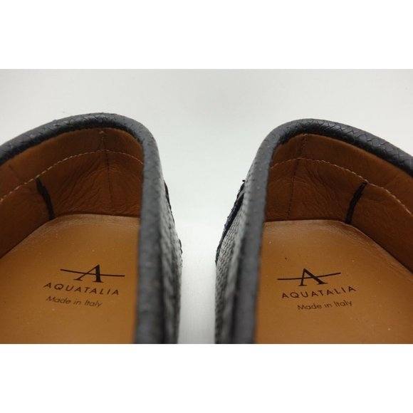 Aquatalia Black Leather Dress Casual Slip On Driving Loafers Shoes Men\'s 8 main image 9